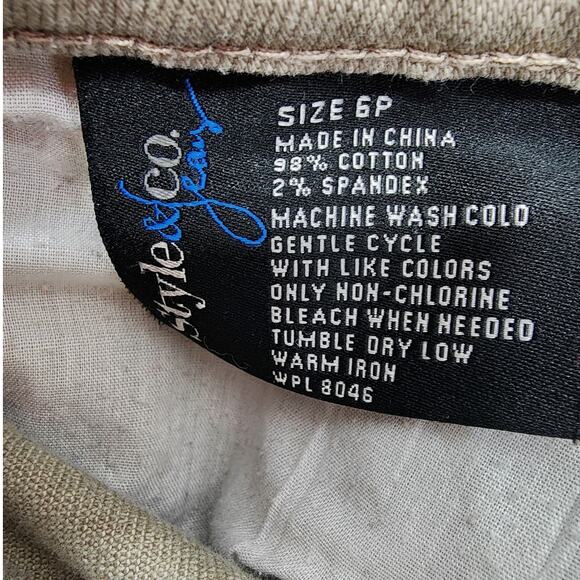 Style&Co Jeans Womens 6P PETITE Tan EASY Fit Mid Rise Straight Leg Stretch Denim - Picture 5 of 10